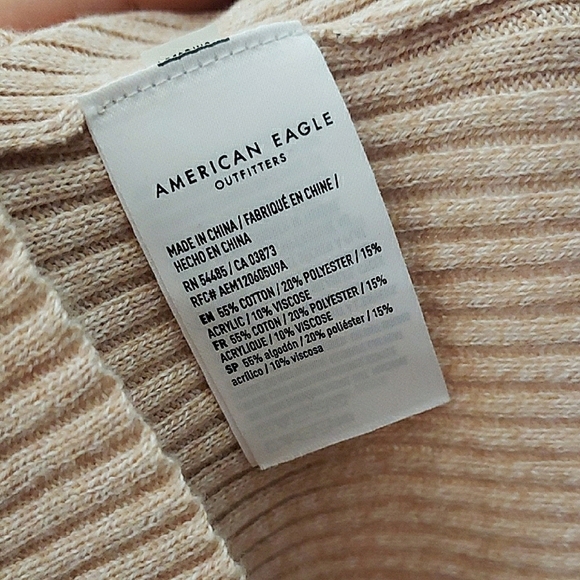 NWT American Eagle Bodycon Sweater Dress Cream Pink Striped Long Sleeve Y2K 90's - Picture 11 of 11